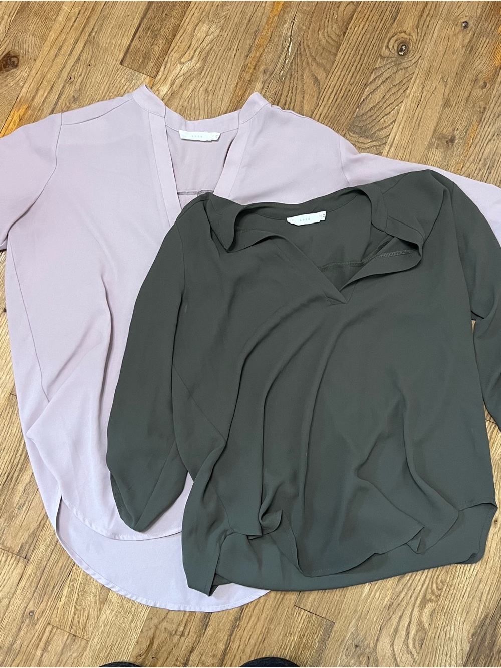 3/4 Sleeve Lightweight Shirt Small Medium Lush Top Bundle Olive Green Dusty Pink